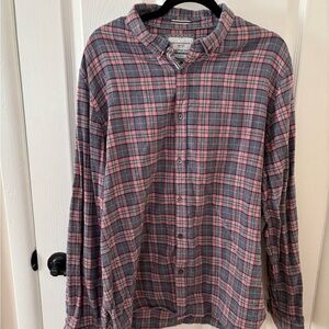 Denim and Flower Mens Button Down Shirt